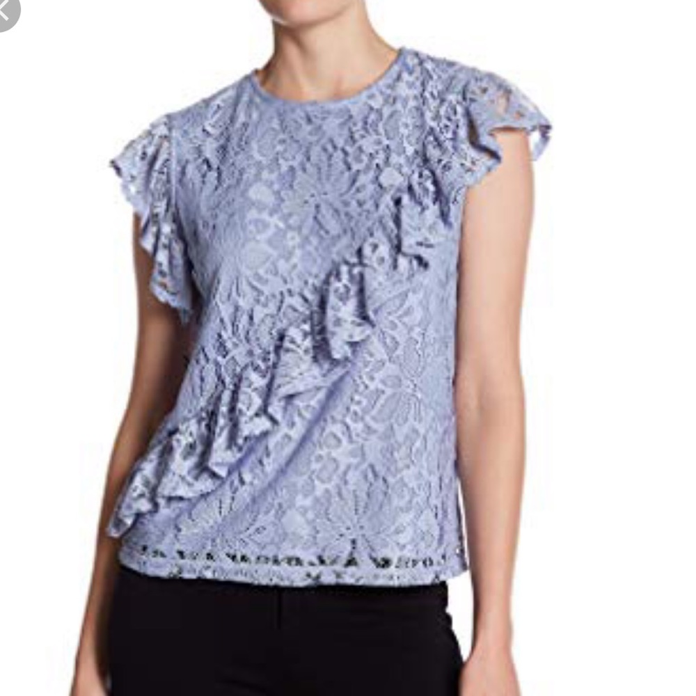 🌸Topshop Lace Ruffle Lilac Top